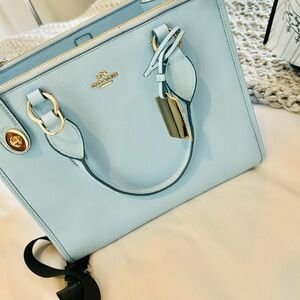 Coach Light Blue Tote Bag